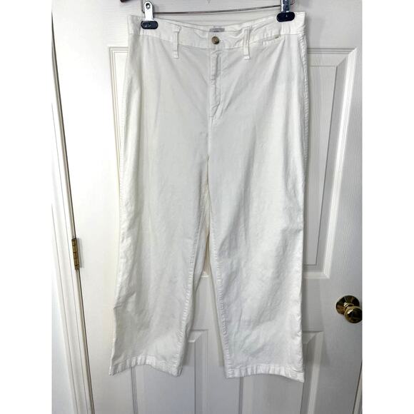 J. Crew Wide Leg Pant Washed Canvas White Pearl Women's Size 31 / 12 - Picture 2 of 9